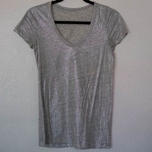J Crew Metallic Grey T shirt